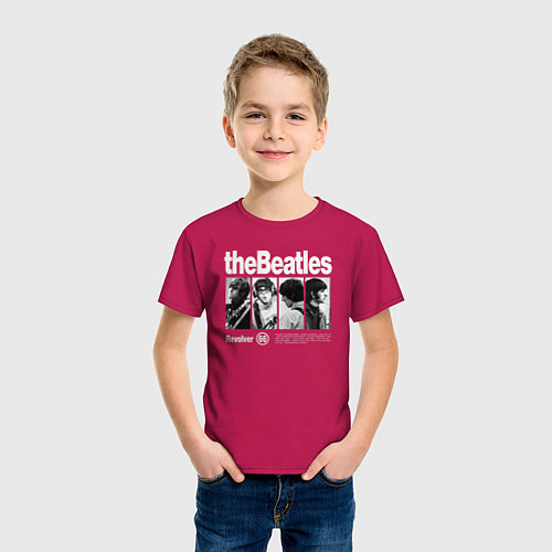 Детская футболка The Beatles rock / Маджента – фото 3