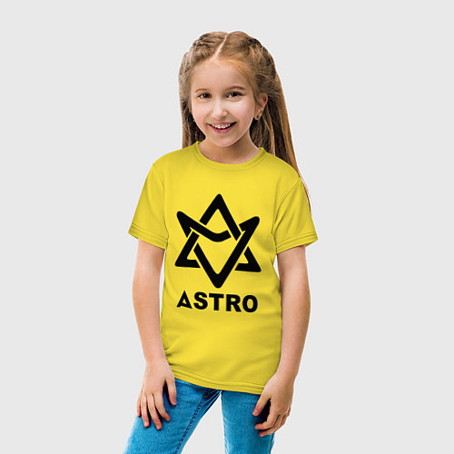 Детская футболка Astro black logo / Желтый – фото 4