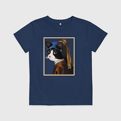 Детская футболка Кошечка с жемчужной сережкой Ян Вермеер
