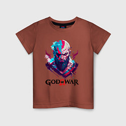 Футболка хлопковая детская God of War, Kratos, цвет: кирпичный
