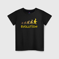 Футболка хлопковая детская Эволюция Гомера, цвет: черный