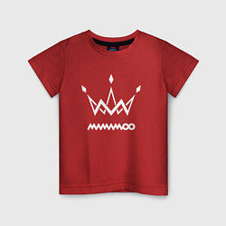 Футболка хлопковая детская Mamamoo white logo, цвет: красный