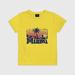 Футболка хлопковая детская Beach of Miami, цвет: желтый