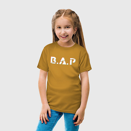 Детская футболка B A P big glitch logo / Горчичный – фото 4