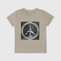 Футболка хлопковая детская Самолёт МИГ 23, цвет: миндальный