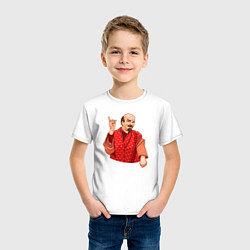 Футболка хлопковая детская Ленин в пижаме, цвет: белый — фото 2