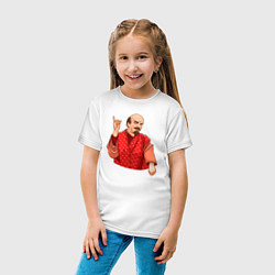 Футболка хлопковая детская Ленин в пижаме, цвет: белый — фото 2