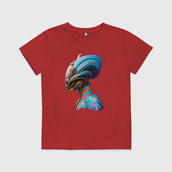 Футболка хлопковая детская An alien from a distant planet - neural network, цвет: красный