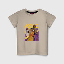 Футболка хлопковая детская Kobe champion, цвет: миндальный