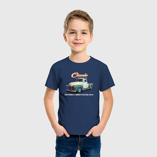 Детская футболка Пикап Chevrolet Thriftmaster 1948 / Тёмно-синий – фото 3