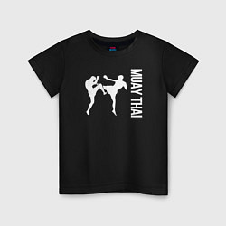 Футболка хлопковая детская Muay Thai, цвет: черный