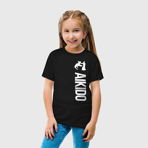 Детская футболка Айкидо / Черный – фото 4