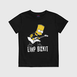 Футболка хлопковая детская Limp Bizkit Барт Симпсон рокер, цвет: черный