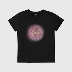 Футболка хлопковая детская Фиолетовая мандала гармонии, космос, цвет: черный