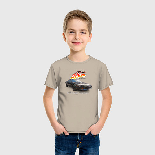 Детская футболка Американский маслкар Шевроле Камаро 1983 года / Миндальный – фото 3