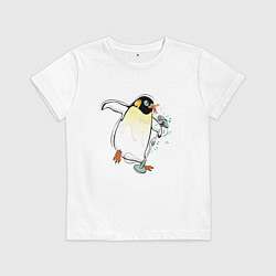 Детская футболка Пингвин- вокалист