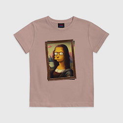 Футболка хлопковая детская Mona Simpson, цвет: пыльно-розовый