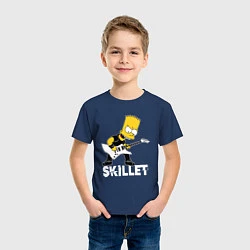 Футболка хлопковая детская Skillet Барт Симпсон рокер, цвет: тёмно-синий — фото 2