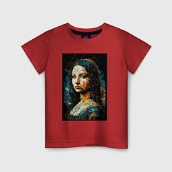 Футболка хлопковая детская Mona Lisa Low Poly, цвет: красный
