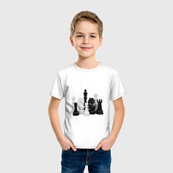 Футболка хлопковая детская Фигуры шахматиста, цвет: белый — фото 2