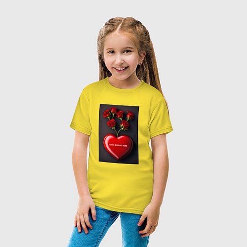 Детская футболка Любовь Рождается в Сердце / Желтый – фото 4