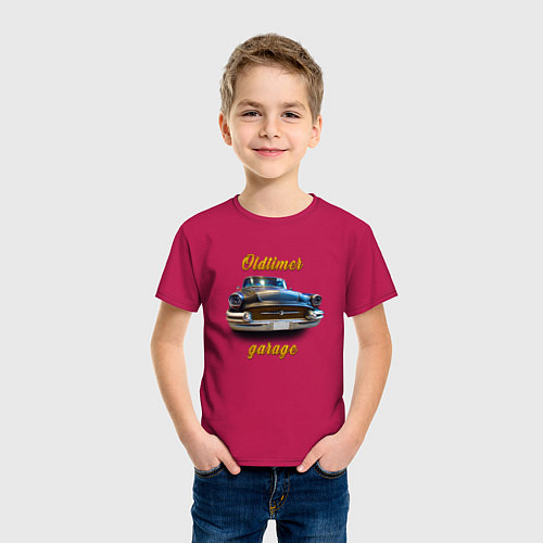 Детская футболка Ретро автомобиль Buick Roadmaster / Маджента – фото 3