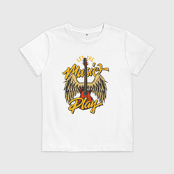 Детская футболка Гитара и крылья
