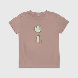 Футболка хлопковая детская Нарисованный чел, цвет: пыльно-розовый