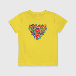 Детская футболка Сердце с полевыми цветами
