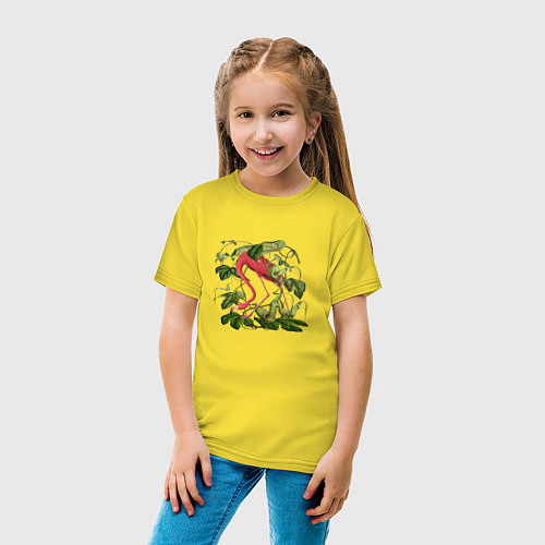 Детская футболка Фламинго акварель / Желтый – фото 4