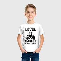 Футболка хлопковая детская Level 13 unlocked, цвет: белый — фото 2