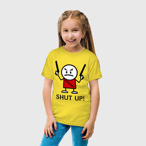 Детская футболка Shut up! (заткнись!) / Желтый – фото 4