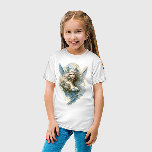Детская футболка Царевна-Лебедь ангел - нейросеть / Белый – фото 4