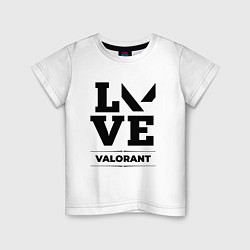 Футболка хлопковая детская Valorant love classic, цвет: белый