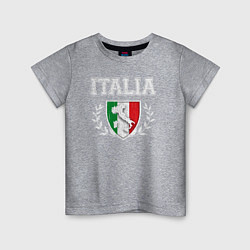 Футболка хлопковая детская Italy map, цвет: меланж