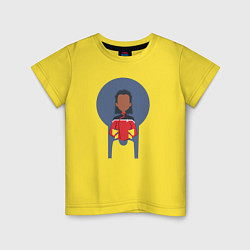 Футболка хлопковая детская Звездный путь Капитан Кэрол Фримен, цвет: желтый