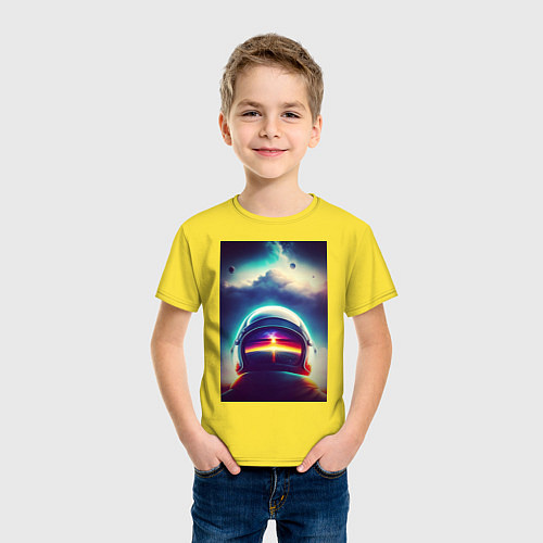 Детская футболка Астронавт на орбите / Желтый – фото 3