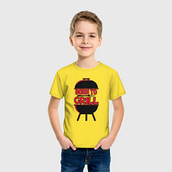 Футболка хлопковая детская Born to grill, цвет: желтый — фото 2