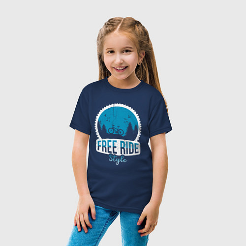 Детская футболка Free ride style / Тёмно-синий – фото 4