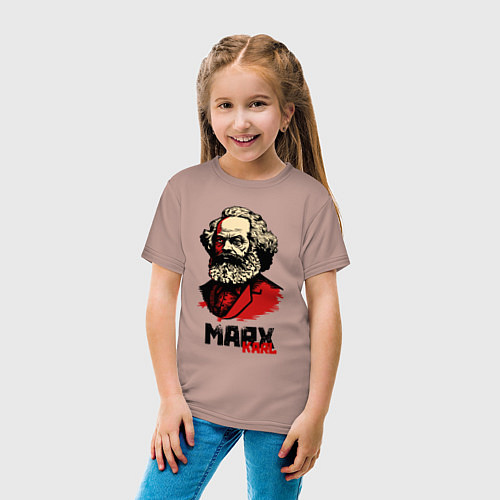 Детская футболка Karl Marx - 3 цвета / Пыльно-розовый – фото 4