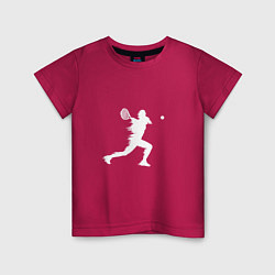 Футболка хлопковая детская Силуэт теннисистки, цвет: маджента