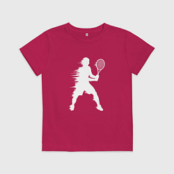 Детская футболка Белый силуэт теннисиста