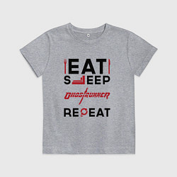 Детская футболка Надпись: eat sleep Ghostrunner repeat