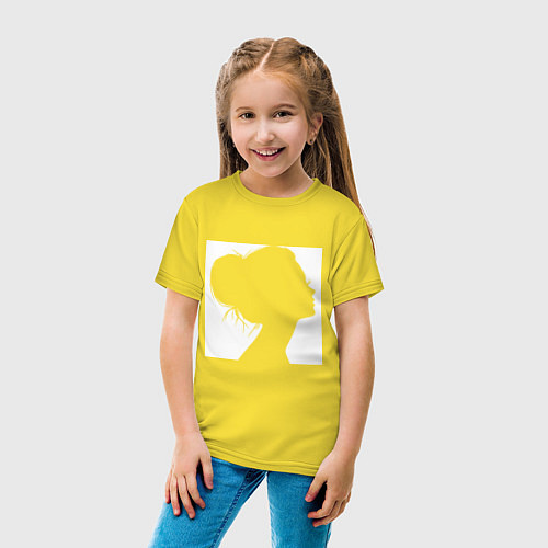 Детская футболка Женский профиль / Желтый – фото 4