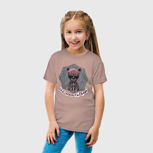 Детская футболка Бессмертный мишка / Пыльно-розовый – фото 4