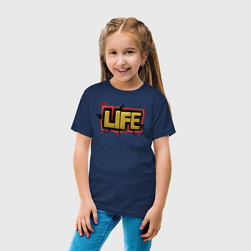 Детская футболка Life жизнь / Тёмно-синий – фото 4