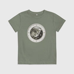 Детская футболка Юрий Гагарин в иллюминаторе