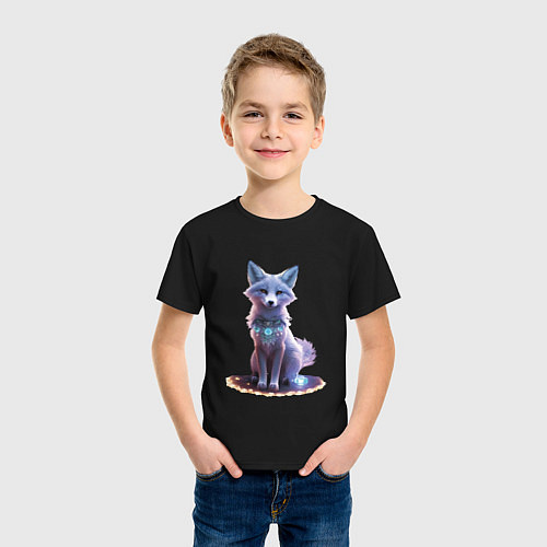 Детская футболка Полярная лиса с украшениями / Черный – фото 3