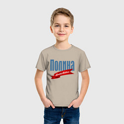 Футболка хлопковая детская Полина - ограниченный выпуск, цвет: миндальный — фото 2