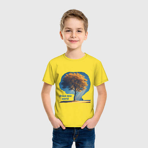 Детская футболка Дивный новый мир / Желтый – фото 3